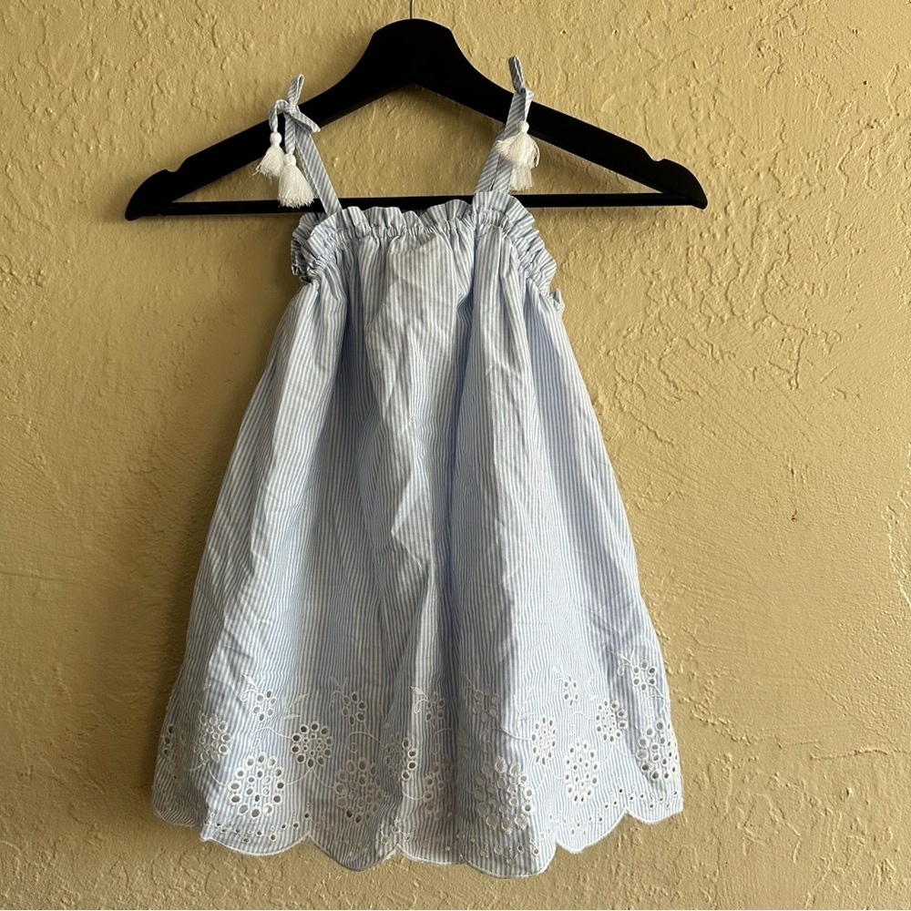 Tahari Blue and White Striped Kids Dress